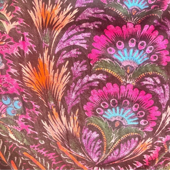 Peruvian Connection Oversized Floral Jersey Knit Caftan XS - Picture 4 of 7